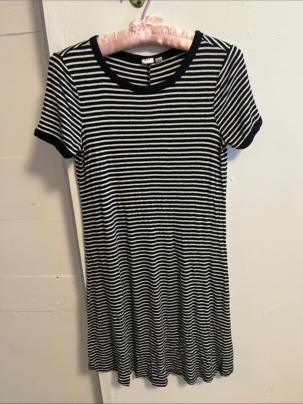 GAP Black & White Striped Tee Dress